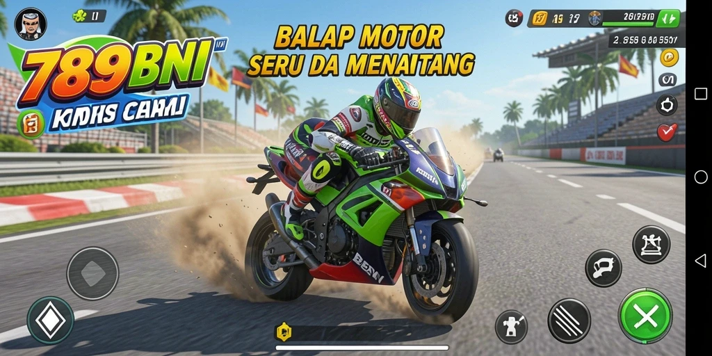 Gameplay balap motor yang intens dan seru dalam 789BNI.