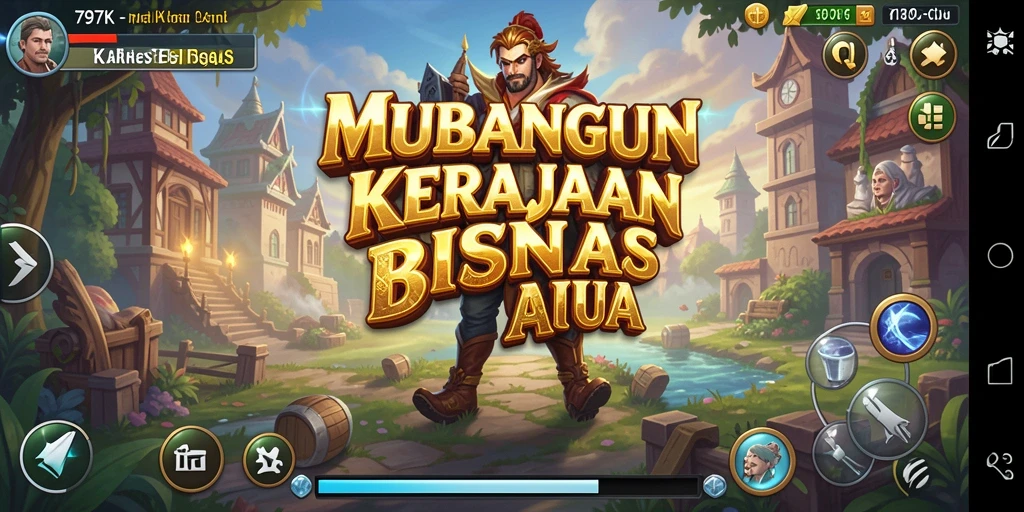 Tangkapan layar dari gameplay 797K memperlihatkan pembangunan bisnis yang seru.