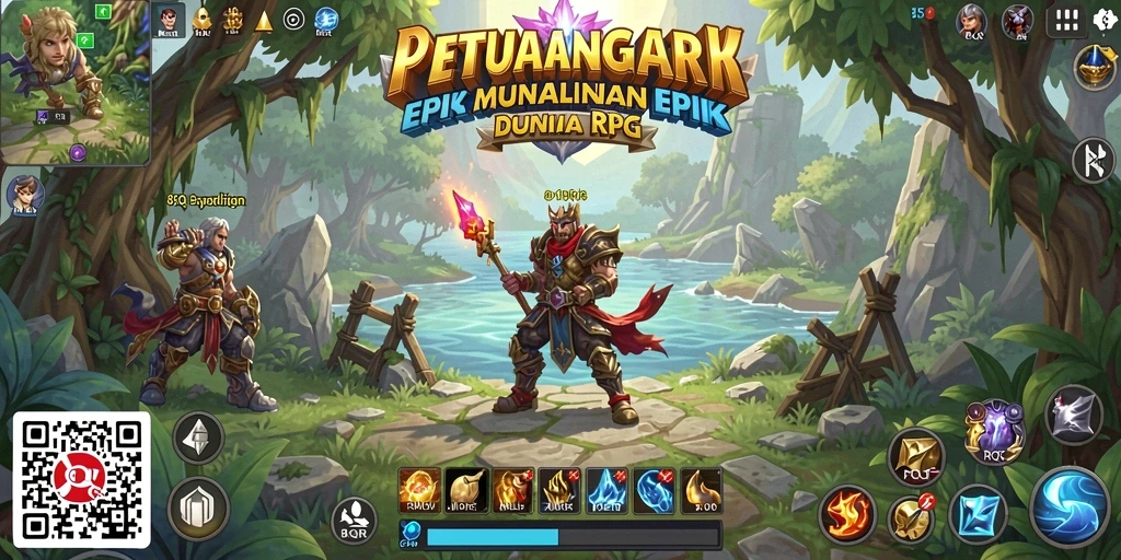 Tampilan layar dari gameplay RPG yang seru di 8QR.