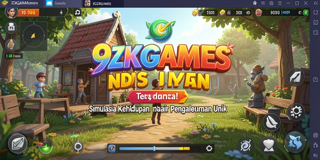 Tampilan gameplay menarik dari 9ZKGAMES dengan berbagai aktivitas simulasi.