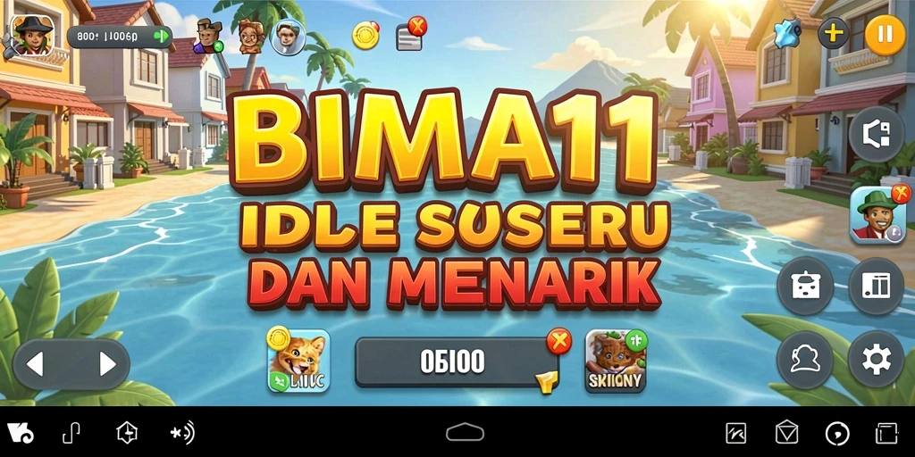 Screenshot utama BIMA11 menampilkan gameplay Idle yang mengasyikkan.