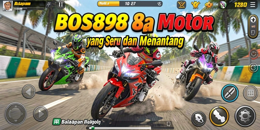 Momen balapan seru dalam gameplay BOS898 saat melaju kencang.