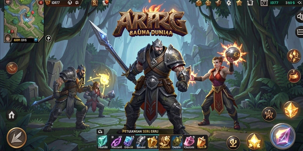Tampilan gameplay mendebarkan dalam IDR77 dengan pertarungan yang seru.