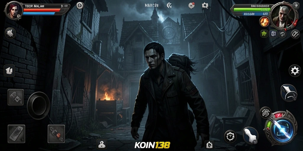Screenshot menampilkan aksi mendebarkan dalam gameplay KOIN138.