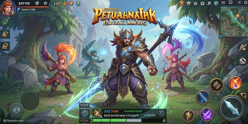 Tampilan gameplay KPK100 yang memukau dalam petualangan MMORPG.