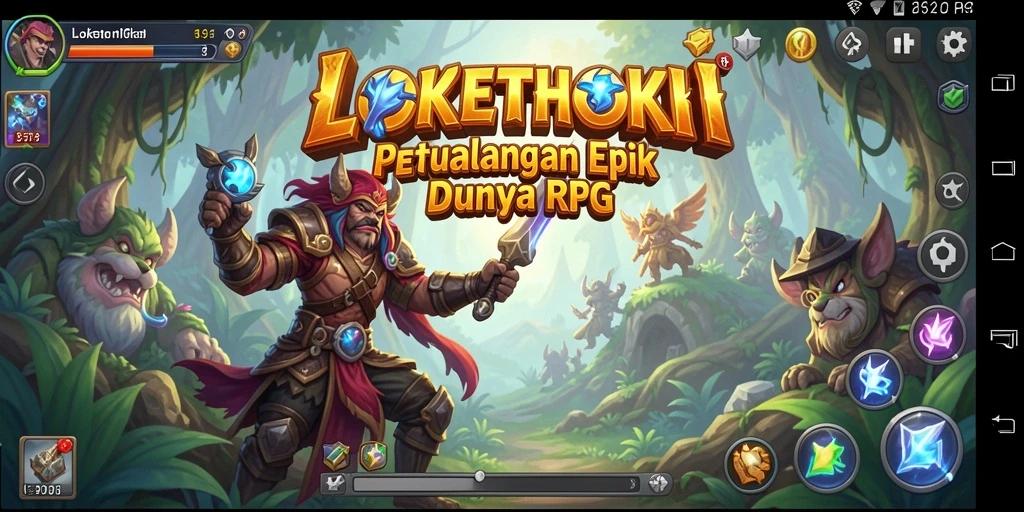 Screenshot gameplay LOKETHOKI yang menampilkan aksi pertarungan RPG.