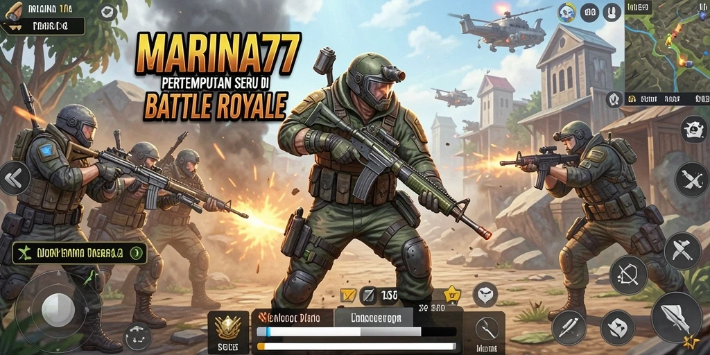 Tampilan gameplay seru dalam pertempuran Battle Royale MARINA77.