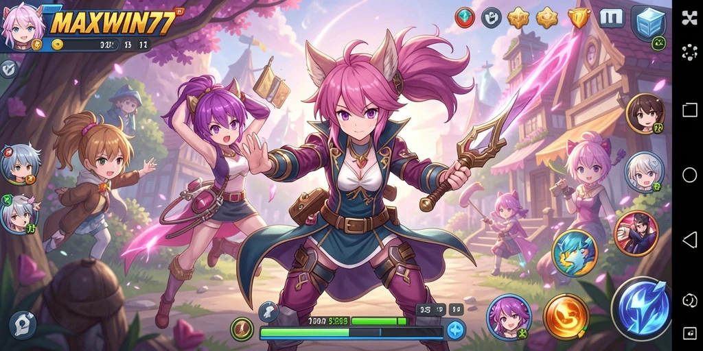 Tampilan gameplay seru dan penuh warna dari MAXWIN77.