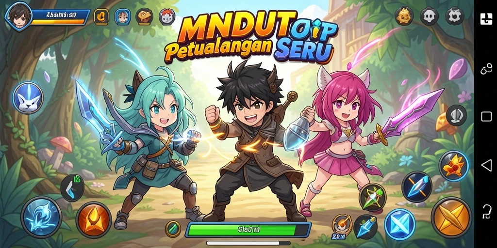 Tampilan gameplay yang menakjubkan dari MNDUIT di dunia anime.
