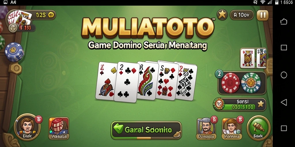 Screenshot menunjukkan aksi seru bermain Domino di MULIATOTO.