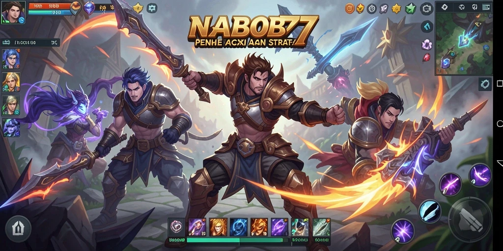 Screenshot gameplay NABOB77 yang menampilkan aksi seru di arena.