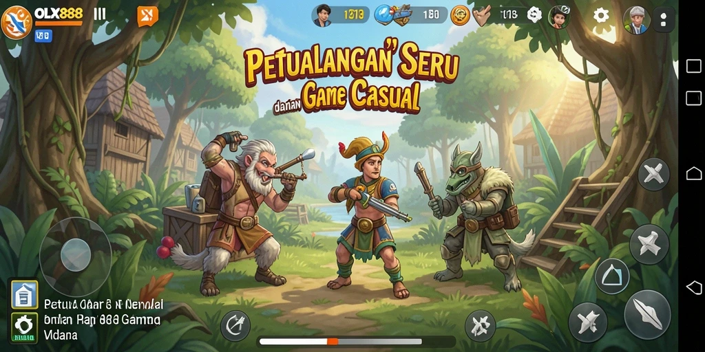 Tampilan gameplay seru dari OLX888 yang penuh warna.