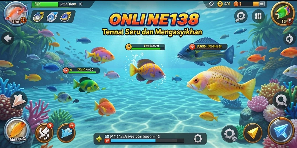 Tampilan gameplay <strong>ONLINE138</strong> yang seru dengan aksi tembak ikan.