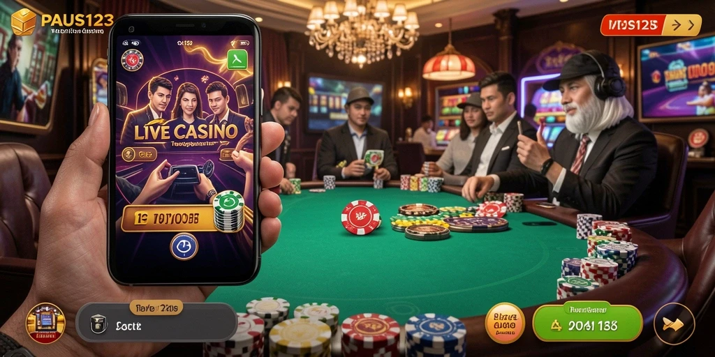 Tampilan antarmuka gameplay Live Casino yang menarik.