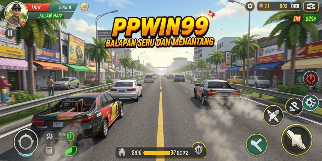 Screenshot gameplay PPWIN99 menampilkan balap seru dan menegangkan.