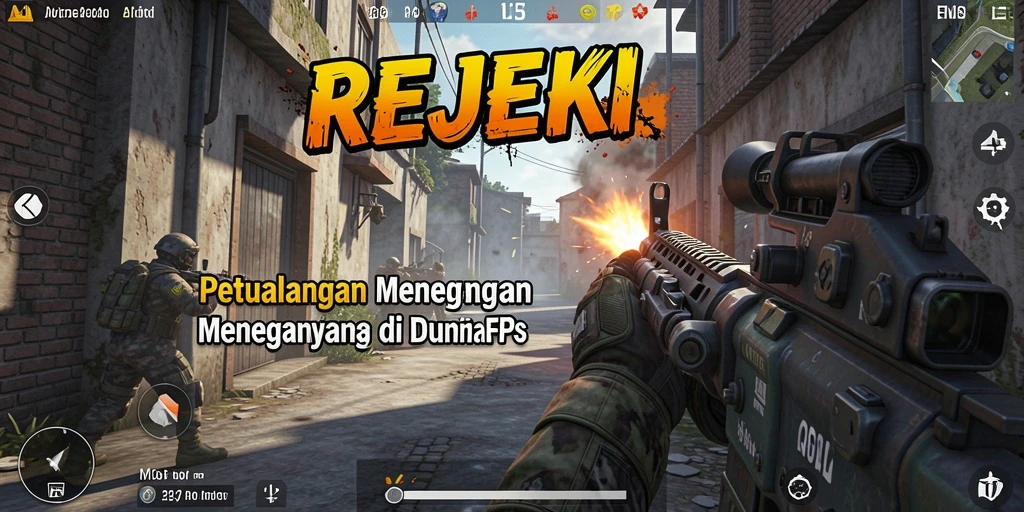 Tampilan gameplay menarik di REJEKI dengan aksi tembak-menembak yang intens.