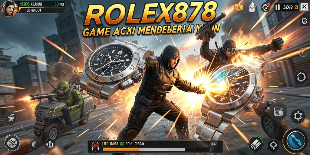 Tangkapan layar gameplay intens dari ROLEX878 menampilkan aksi mendebarkan.