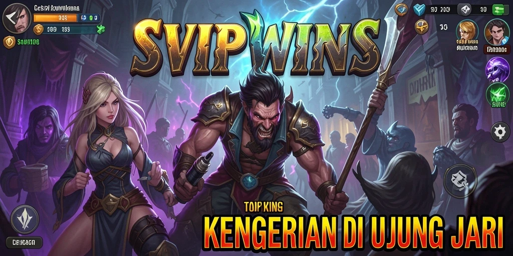 Screenshot utama SVIPWINS menampilkan suasana creepy dan mencekam.