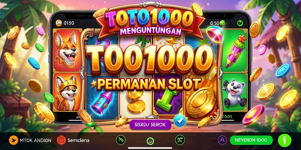 Screenshot utama TOTO1000 menampilkan momen seru gameplay Slot.